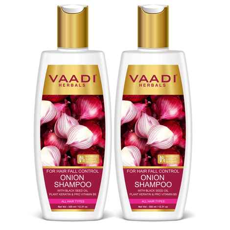 Buy Vaadi Herbals Onion Shampoo for Hair Growth & Hair Fall Control With Plant Keratin & D Panthenol (350 ml X 2) - Purplle