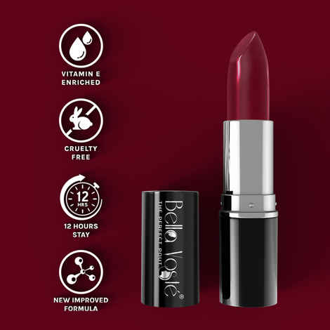 Buy Bella Voste Sheer Creme Lust Lipstick | Metallic Finish | Cruelty Free | Long Lasting Improved Formula | One Stroke Aplication | Highly Pi gmented | M01-Stunner | 4.2 g - Purplle