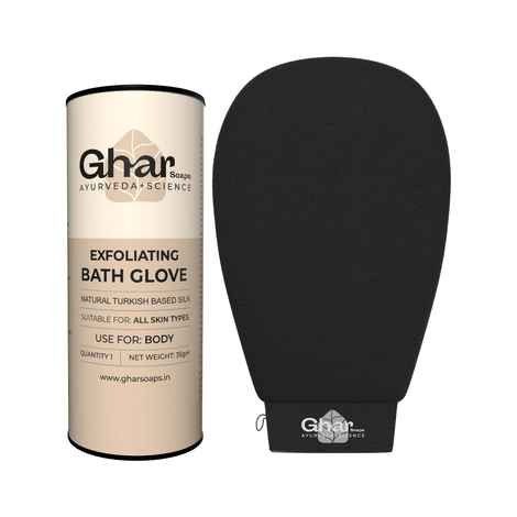 Buy GHAR SOAPS Exfoliating Glove For Body | Scrub Glove For Dead Skin Pack of 1 (Black) - Purplle