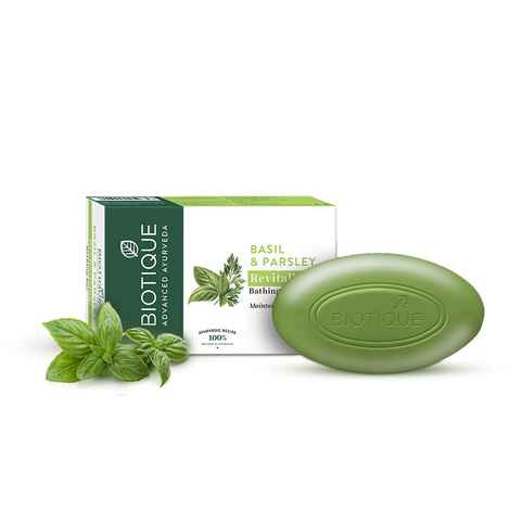Buy Biotique Basil & Parsley Revitalizing Bathing Bar 75 gm - Purplle