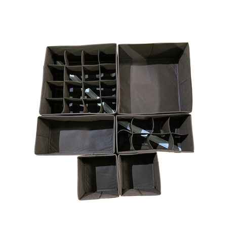 Buy House of Quirk 6 Pack Foldable Drawer Organizer Dividers Cloth Storage Box Closet Dresser Organizer Cube Fabric Containers (Brown)_(SET6_INNORG_BRO) - Purplle