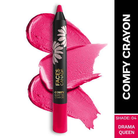 Buy FACES CANADA Comfy Matte Crayon I Creamy Matte I Chamomile & Shea Butter I Alcohol-free I Dramaqueen 04 2.8 gm - Purplle