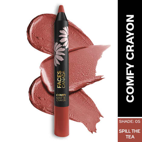 Buy FACES CANADA Comfy Matte Crayon I Creamy Matte I Chamomile & Shea Butter I Alcohol-free I Spill the tea 05 2.8 gm - Purplle