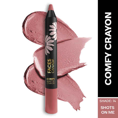Buy FACES CANADA Comfy Matte Crayon I Creamy Matte I Chamomile & Shea Butter I Alcohol-free I Shots on me 14 2.8 gm - Purplle