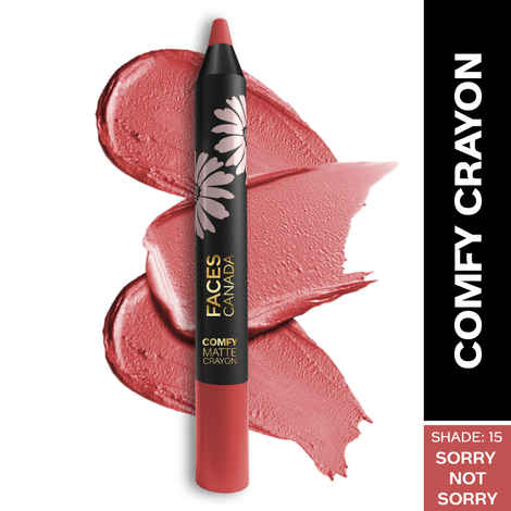 FACES CANADA Comfy Matte Crayon I Creamy Matte I Chamomile & Shea Butter I Alcohol-free I Sorry not sorry 15 2.8 gm