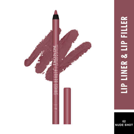 Buy Swiss Beauty Two in One Lip Liner & Lip Filler Nude Shot 02 - Purplle