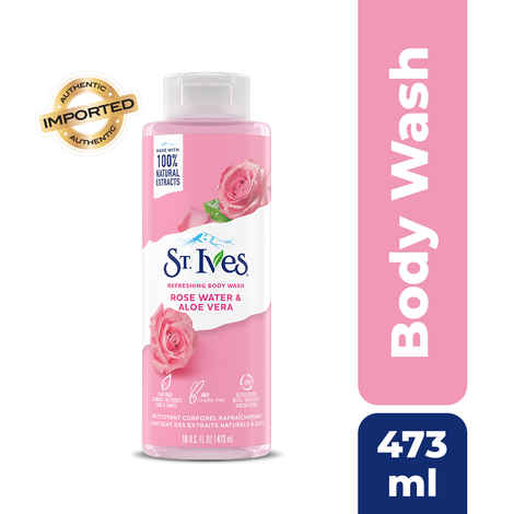 Buy St. Ives International Refreshing Cleanser Rose Water & Aloe Vera Body Wash/Shower Gel |Shower gel For Women| 100% Natural Extracts | Cruelty Free | Paraben Free |473 ml - Purplle