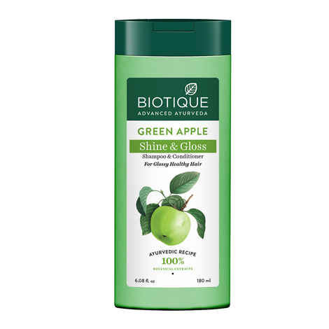 Buy Biotique Green Apple Shine & Gloss Shampoo & Conditioner (180 ml) - Purplle