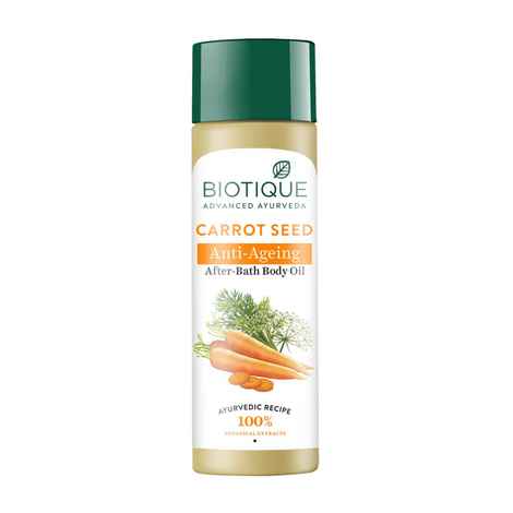 Buy Biotique Carrot Seed Anti-Ageing After-Bath Body Oil 120 ml - Purplle