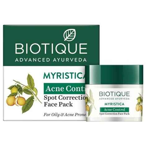Buy Biotique Myristica Acne Control Spot Correction Face Pack 20 gm - Purplle
