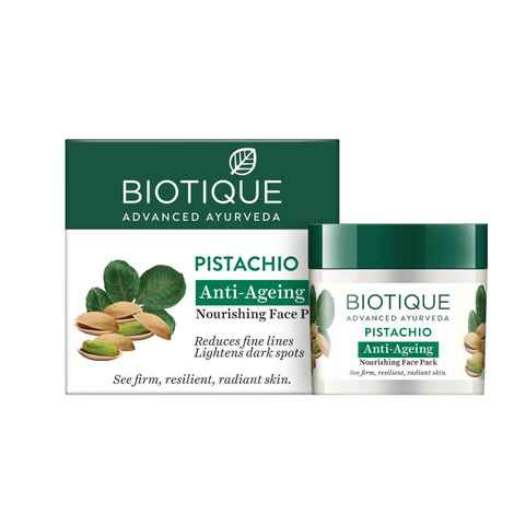 Buy Biotique Pistachio Anti-Ageing Nourishing Face Pack 50gm Jar - Purplle