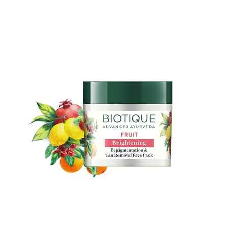 Biotique Fruit Brightening Depi gmentation & Tan Removal Face Pack 75 gm Jar