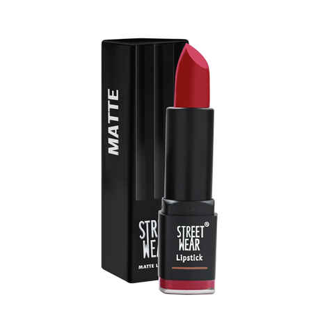Buy STREET WEAR® Matte Lipstick -DIVA RED (Red/Maroon) - 4.2 gms -Longwear, Velvety texture, Fade-resistant, High Color payoff, Lightweight Matte Lipstick, Plant-based Canuuba wax, Paraben-free - Purplle