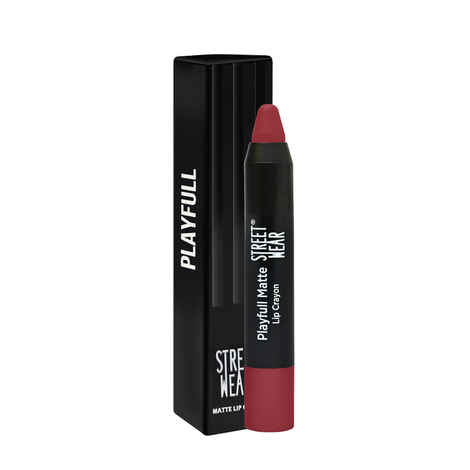 Buy STREET WEAR® Playfull Matte -Dope Cherry (Red) - Moisturizing Matte Finish Lipstick, Full Coverage, Non-Drying Formula, Intense Pigment, Enriched With Shea Butter, Vitamin C, Vitamin E, Longwear Moisturizing Crayon Lipstick - Purplle