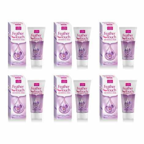 Buy VI-JOHN Women Feather Touch Honey & Saffron Hair Removal Cream 40g Each -(Pack of 6) - Purplle