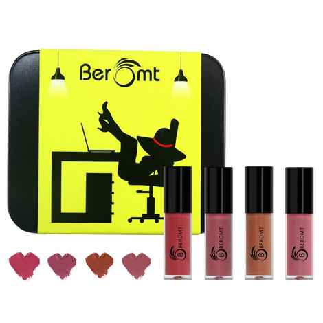 Buy BEROMT OFFICE MINI MATTE LIPSTICK - SET OF 4 - Purplle