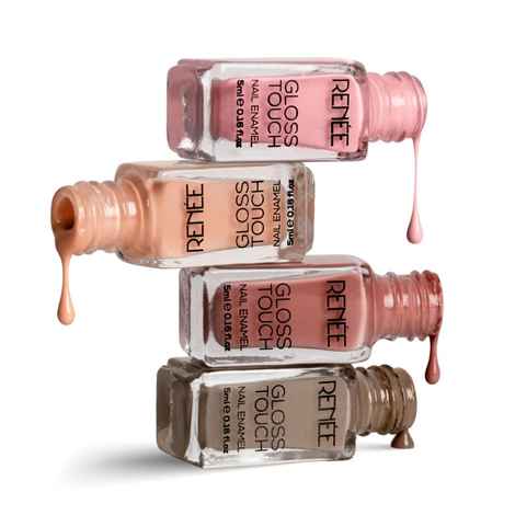 Buy RENEE Gloss Touch N02 Everyday Nudes - Set of 4 Nail Enamels 110 gm - Purplle