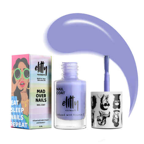 Buy Elitty Mad Over Nails, 12 Toxin Free, Infused with Witch Hazel, Vegan & Cruelty Free , Glossy -Meta Verse (Purple) - Purplle