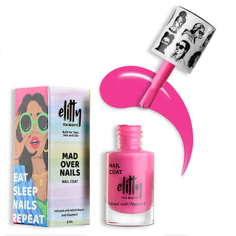 Elitty Mad Over Nails, 12 Toxin Free, Infused with Witch Hazel,Vegan & Cruelty Free, Matte - Secret Crush (Pink)
