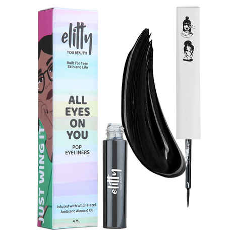 Buy Elitty Pop Liquid Eyeliner, Smudge proof, Waterproof, Infused with Witch Hazel, Vegan & Cruelty Free - Dark matter (Black- Matte) 4 ml - Purplle