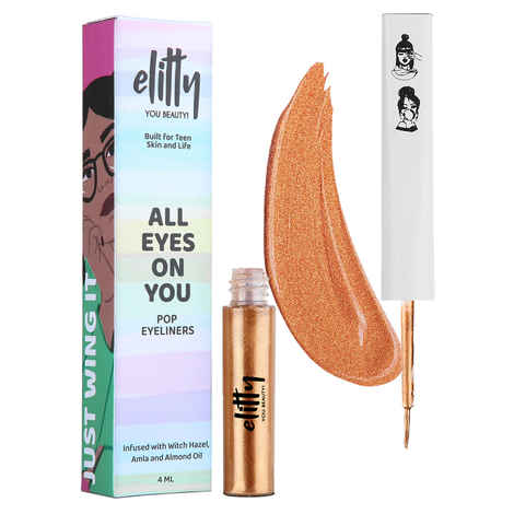 Buy Elitty Pop Liquid Eyeliner, Smudge Proof, Water Proof, Infused with Witch Hazel, Vegan & Cruelty Free - Eternal Eclipse (Rust -Metallic) 4 ml - Purplle