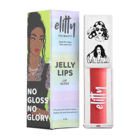 Buy Elitty Jelly Lips - Lip Gloss, Infused with Witch Hazel, High Shine, Vegan & Cruelty Free- Pretty Chill (Pink) 1 Pc - Purplle