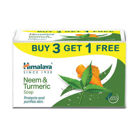Buy Himalaya Neem & Turmeric Soap (125 g) Buy 3 Get 1 Free - Purplle