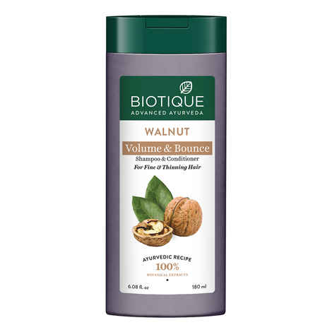 Buy Biotique Walnut Volume & Bounce Shampoo & Conditioner 180Ml - Purplle