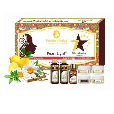 Buy Passion Indulge PEARL LIGHT 7 Star Facial Kit For Spot reduction And Skin Lightening(1+1) - 14 Pcs - Purplle