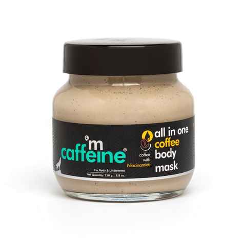 mCaffeine Coffee Body Mask with Niacinamide & Hyaluronic Acid for Depigmentation, Tan Removal & Body Acne - Nourishes & Hydrates - 100% Vegan 250 gm