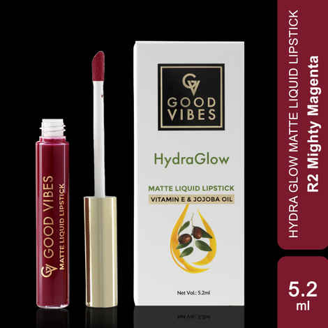 Buy Good Vibes HydraGlow Matte Liquid Lipstick | Jojoba & Vitamin E| Mighty Magenta (R2) - (5.2 ml) - Purplle