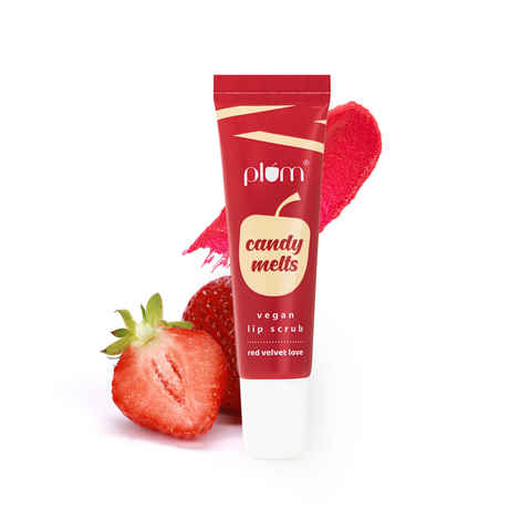 Buy Plum Candy Melts Vegan Lip Scrub | Red Velvet Love | Heals Dry, Chapped Lips | With Plant-based Oils & Waxes | 100% Vegan | 12g - Purplle