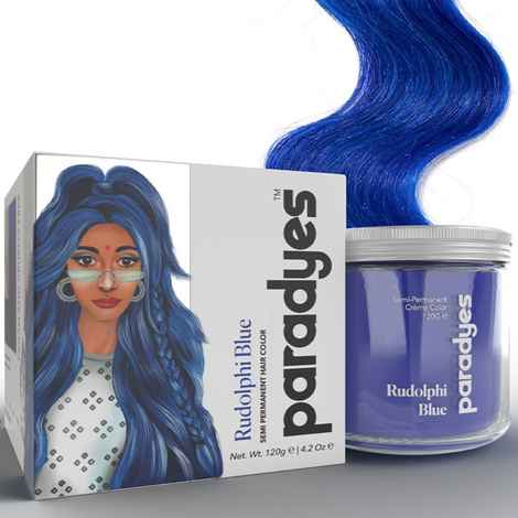 Buy Paradyes Ammonia Free Rudolphi Blue Semi-permanent Hair Color jar only (120 gm) - Purplle