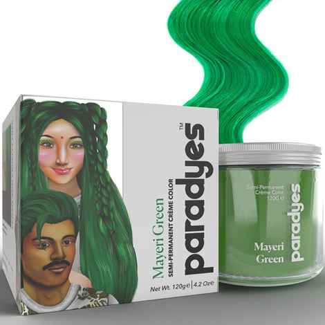 Buy Paradyes Ammonia Free Mayeri Green Semi-permanent Hair Color jar only (120 gm) - Purplle