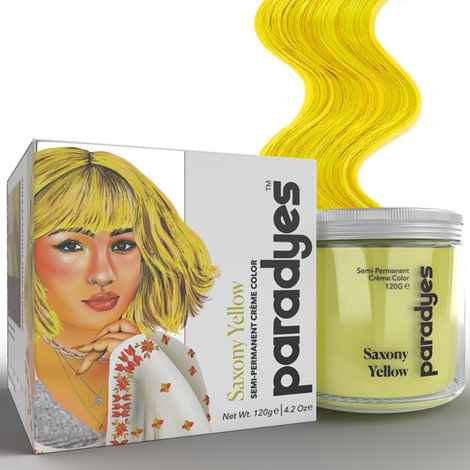 Buy Paradyes Ammonia Free Saxony Yellow Semi-permanent Hair Color jar only (120 gm) - Purplle