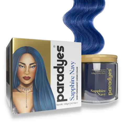 Buy Paradyes Ammonia Free Sapphire Navy Semi-Permanent Hair Color (120 gm) - Purplle
