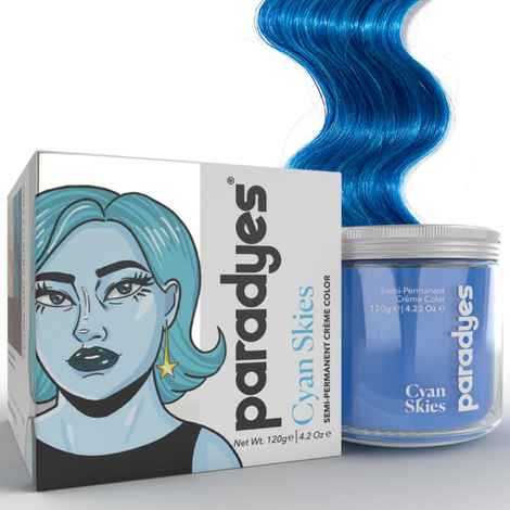 Buy Paradyes Ammonia Free Cyan Skies Semi-Permanent Hair Color (120 gm) - Purplle