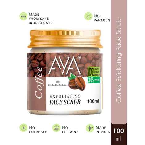 AYA Coffee Exfoliating Face Scrub, 100 ml | No Paraben, No Silicone, No Sulphate |