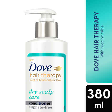 Buy Dove Hair Therapy Dry Scalp Care Moisturizing Conditioner, Sulphate Free, No Parabens & Dyes, With Niacinamide to relieve scalp dryness for smooth hair, 380 ml - Purplle