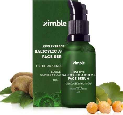 Buy Zimble 2% Salicylic Acid Face Serum for Glowing Skin with Kiwi Ext & Ginkgo Biloba for Oily & Aging Skin | Hydrates Skin with Polyglutamic Acid & Betaine For Men & Women 30 ml - Purplle