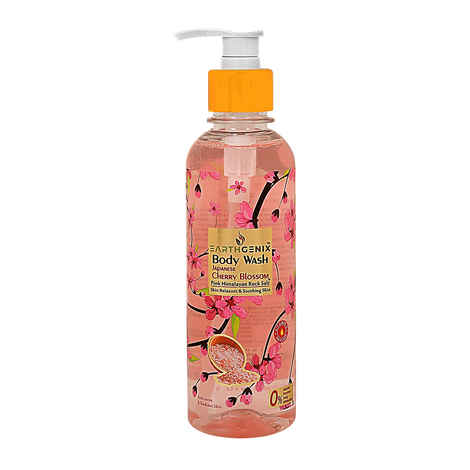 Buy Earthgenix Body Wash Japanese Cherry Blossom + Pink Himalayan Rock Salt (300ml), (Loofah Free) - Purplle