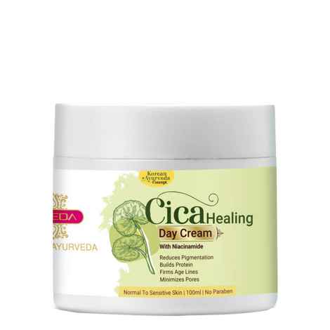 Buy Inveda Cica Healing Day Cream, Reduces Blemishes, Improves Uneven Skin Tone, Minimizes Pores with Cica and Cocoa Natural Ingredients for Acne & Blemish-Free Skin, 100 ml - Purplle