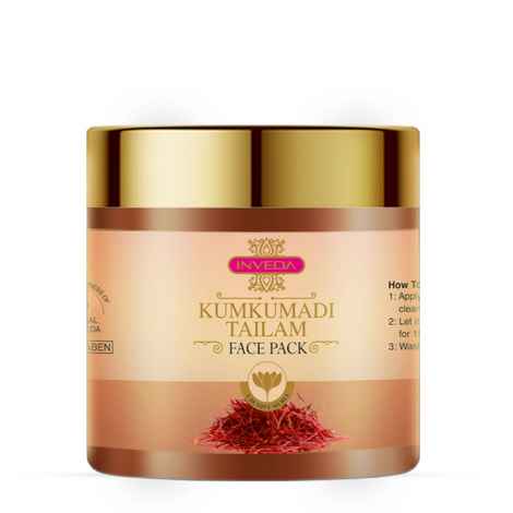 Buy Inveda Kumkumadi Tailam Face Pack for Acne, Pigmentation, Dark Spots, Blemishes with Natural Extracts of Kumkumadi Tailam & Kaolin Clay for Plump Skin, 100 ml - Purplle