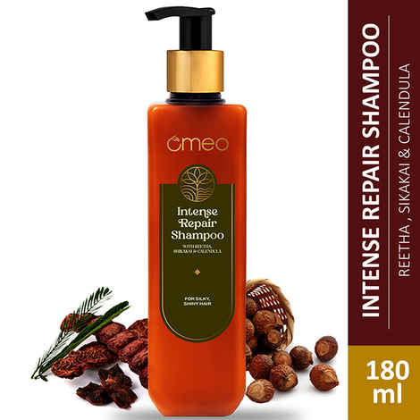 Buy Omeo Intense Repair Shampoo With Benefits from Natural Ingredients of Reetha, Shikakai, Calendula and Thuja | Cleansing and Nourishing on Hair For Men & Women 180 ml - Purplle