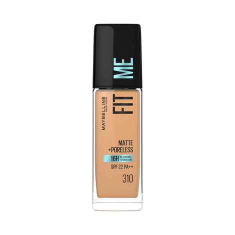 Maybelline New York Fit Me Matte+Poreless Liquid Foundation 16H Oil Control - 310 Sun Beige, 30 ml