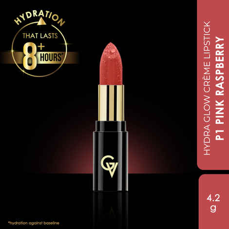 Good Vibes HydraGlow Creme Lipstick | Avocado Oil & Vitamin E | Pink Raspberry (P1) - (4.2 gm)