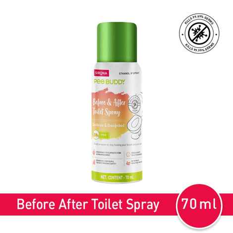 Buy PeeBuddy Citrus Toilet Seat Sanitizer Spray (70 ml), Before & After Toilet Deodorizer & Disinfectant - Purplle