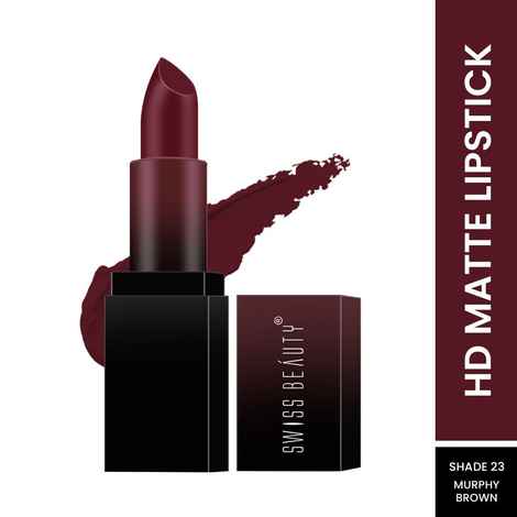 Buy Swiss Beauty HD Matte Lipstick Murphy Brown 23 (3.5 g) - Purplle