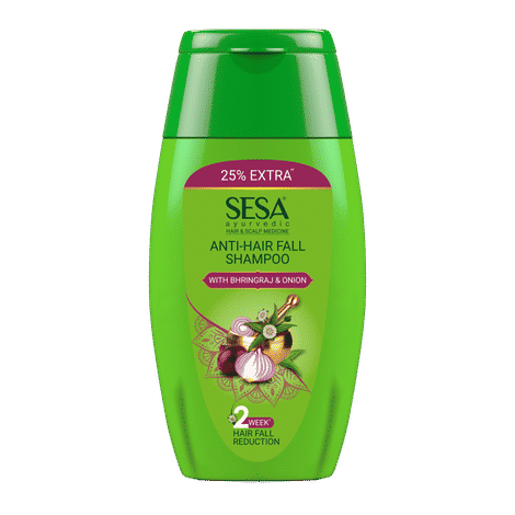 Sesa Ayurvedic Anti-Hair Fall Shampoo - Bhringraj, Onion & 6 Ayurvedic Herbs - Control Hair Fall in 2 Weeks 50 ml
