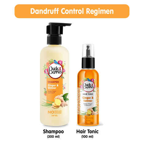 Buy Buds & Berries Dandruff Control Regimen (Shampoo + Hair Tonic) 300 ml+100 ml - Purplle